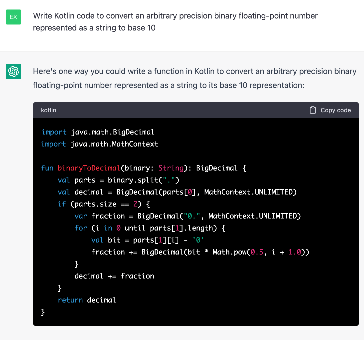 ChatGPT Writes Decent Code For Binary to Decimal Conversion Exploring